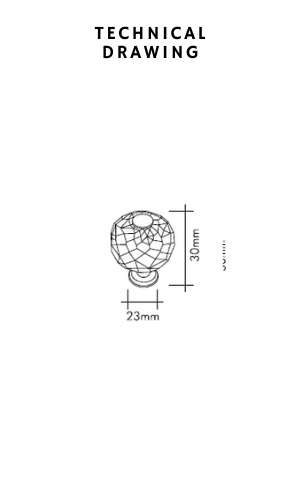Bebek Cabinet Handle Transparent Crystal No.2