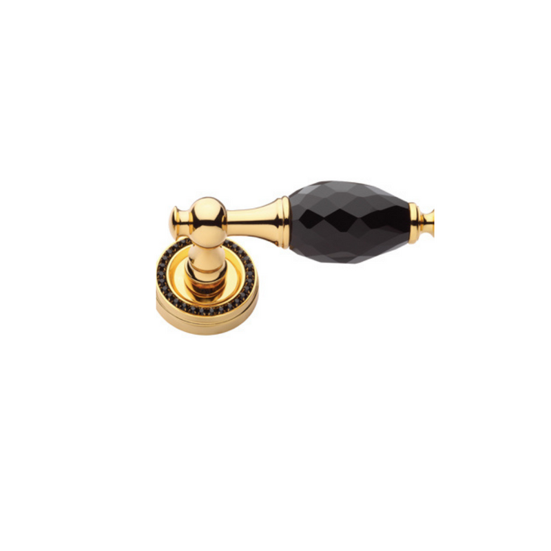 Bebek Swarovski Rosette Door Handle Black Crystal